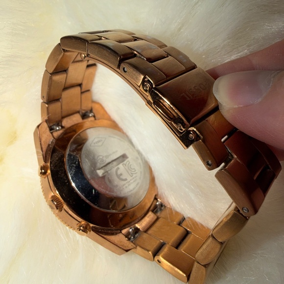 Fossil Q Hybrid Smart Watch Rose Gold Metallic Crystals Sparkly main image 6